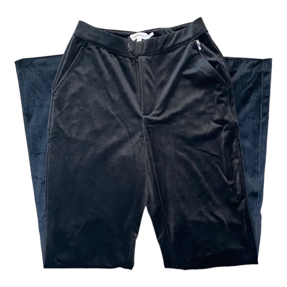 Good American Black Velvet Pants Size 1